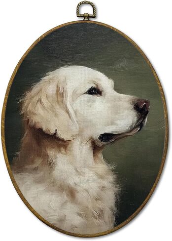 Mcehtle Vintage Golden Retriever Wall Art Decor, Moody Rustic Dog Lover Gift Framed Canvas Prints 8.6x11.4, Countryside Cottagecore Decor for Farmhouse Cabin Gallery Wall Hanging Artwork Decorations in Saudi Arabia