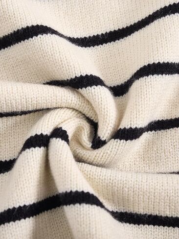 winkbay Women's Striped Crew Neck Sweater Dressy Casual Long Sleeve Fitted Ribbed Knit Pullover Tops in Saudi Arabia