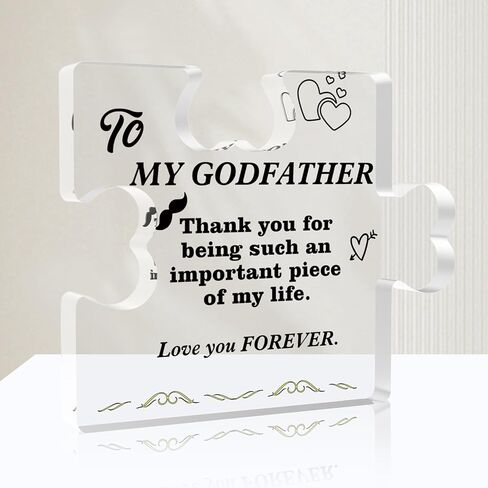 Godfather Gift God Father Gifts for Men Acrylic Puzzle, Godfather Gift from Godchild for Godpops Birthday Anniversary Christmas Valentines, 'Thank You' Desktop Decorations Home Decorations Ornaments in Saudi Arabia