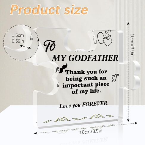 Godfather Gift God Father Gifts for Men Acrylic Puzzle, Godfather Gift from Godchild for Godpops Birthday Anniversary Christmas Valentines, 'Thank You' Desktop Decorations Home Decorations Ornaments in Saudi Arabia