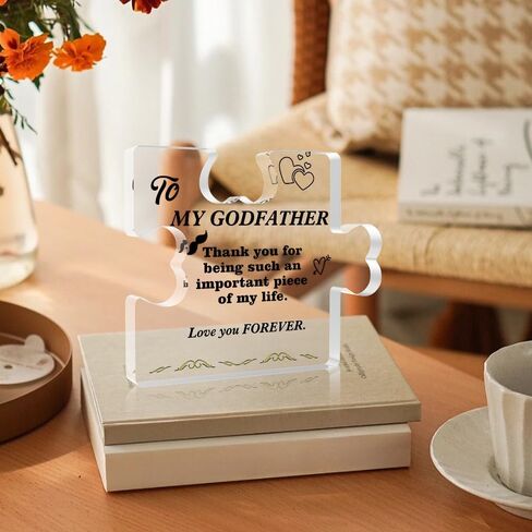 Godfather Gift God Father Gifts for Men Acrylic Puzzle, Godfather Gift from Godchild for Godpops Birthday Anniversary Christmas Valentines, 'Thank You' Desktop Decorations Home Decorations Ornaments in Saudi Arabia