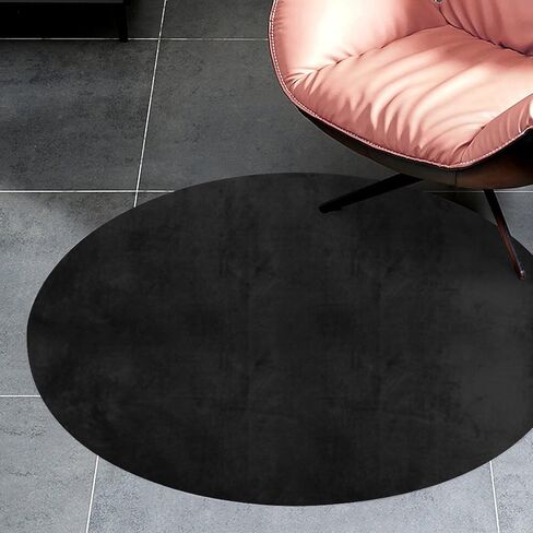Custom Circular FloorMats with Photo, Customized Circle Rug for Bedroom, Design Round Rug with Picture Text Logo, Personalized Rugs for Home Decoration Welcome Rug, PureBlack, 24" in Saudi Arabia