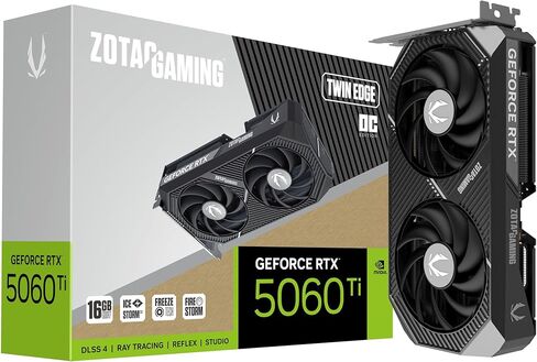 ZOTAC Gaming GeForce RTX 5060 Ti 8GB Twin Edge OC DLSS 4 8GB GDDR7 128-bit 28 Gbps PCIE 5.0 Gaming Graphics Card, IceStorm 2.0 Cooling, SFF-Ready, ZT-B50610H-10M in Kuwait