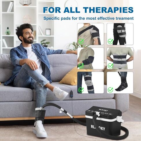 RLXLOKY 2.0 وحدة العلاج البارد الأساسية مع مؤقت قابل للبرمجة، آلة ثلج للركبة والكتف بعد الجراحة، نظام العلاج البارد مع حزمة ثلج عالمية للركبة والكتف والورك والساق والورك in Kuwait