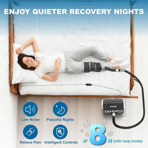 RLXLOKY 2.0 وحدة العلاج البارد الأساسية مع مؤقت قابل للبرمجة، آلة ثلج للركبة والكتف بعد الجراحة، نظام العلاج البارد مع حزمة ثلج عالمية للركبة والكتف والورك والساق والورك in Kuwait