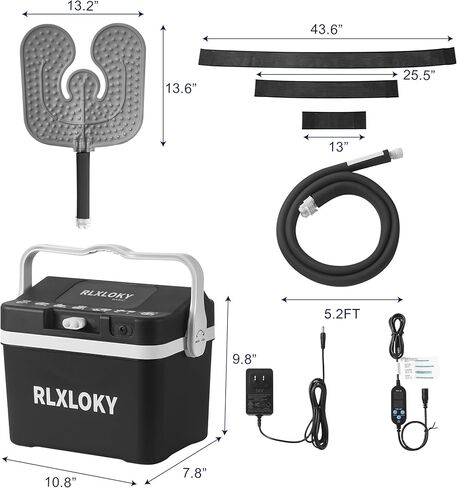 RLXLOKY 2.0 وحدة العلاج البارد الأساسية مع مؤقت قابل للبرمجة، آلة ثلج للركبة والكتف بعد الجراحة، نظام العلاج البارد مع حزمة ثلج عالمية للركبة والكتف والورك والساق والورك in Kuwait