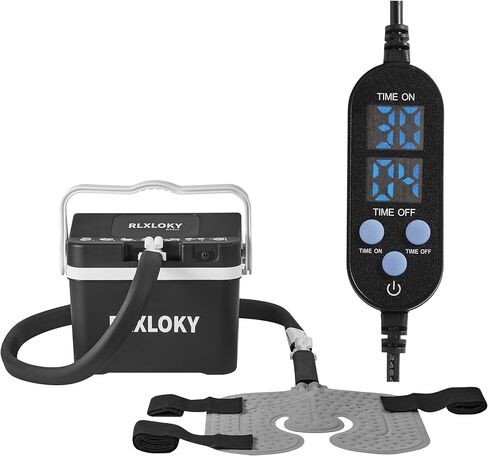 RLXLOKY 2.0 وحدة العلاج البارد الأساسية مع مؤقت قابل للبرمجة، آلة ثلج للركبة والكتف بعد الجراحة، نظام العلاج البارد مع حزمة ثلج عالمية للركبة والكتف والورك والساق والورك in Kuwait