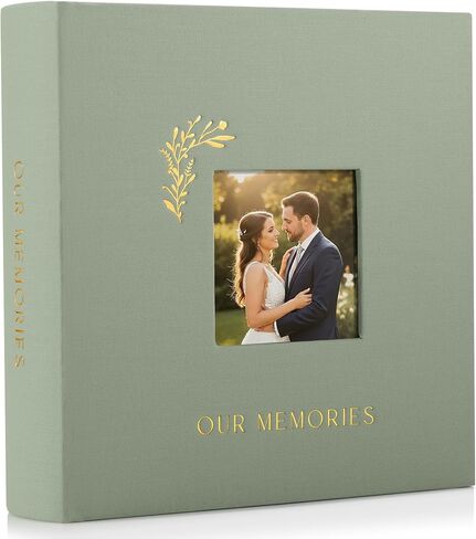 Beautiful Linen Photo Album For 4x6 Photos - Safely Holds Up To 200 Pictures of Unique Memories - The Perfect Large Photo Book To Store All Pictures of Treasured Family, Baby or Wedding Moments in Saudi Arabia
