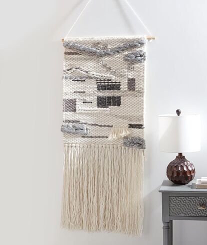 SAFAVIEH Home Collection Sedona Jasbryn Boho القبلية العاجي/الرمادي الصوف المنسوج نسيج معلق جدار الفن in Saudi Arabia