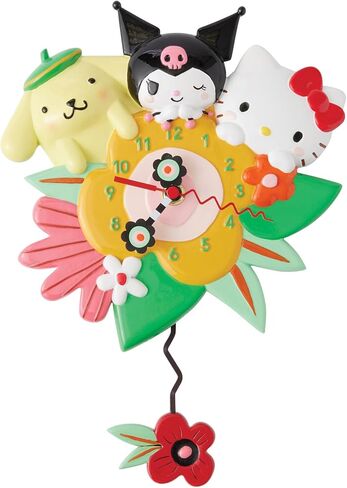 Enesco Allen Designs Sanrio Hello Kitty and Friends ساعة حائط بندول، 8.07 بوصة، متعددة الألوان in Kuwait