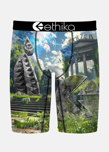 Ethika Men’s Boxer Brief, Knee Length, 4-Way Stretch Performance Underwear with Graphic Prints - The Greek in Saudi Arabia