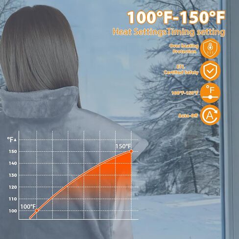 Heating Pad for Back, 23'' × 37'' Large Electric Heating Pad for Neck and Shoulders and Back, 9 Heat Settings & 4 Timers, Auto Shut-Off, Washable, Birthday Valentine Gifts for Women Men in Kuwait