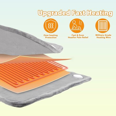 Heating Pad for Back, 23'' × 37'' Large Electric Heating Pad for Neck and Shoulders and Back, 9 Heat Settings & 4 Timers, Auto Shut-Off, Washable, Birthday Valentine Gifts for Women Men in Kuwait