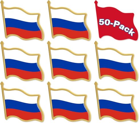 6/20/50/100 Pack Metal Russia Flag Lapel Pin Waving Russian Pins bulk Patriotic Badge Souvenir Gifts in Saudi Arabia