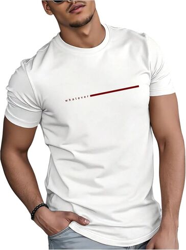 SOLY HUX Men's Graphic T-Shirts Casual Letter Print Crew Neck Short Sleeve Tops Summer Tees in Saudi Arabia