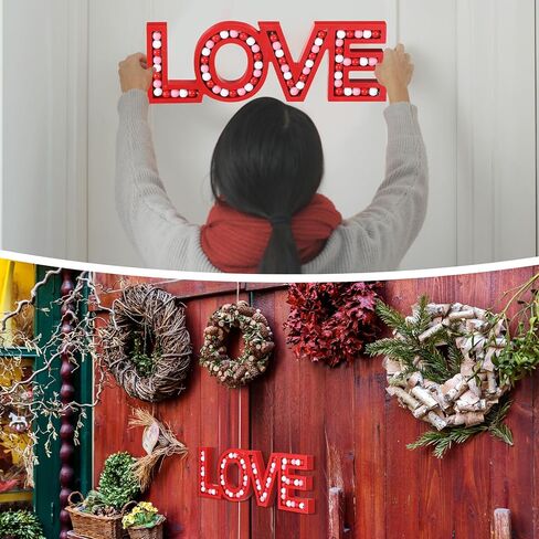 RattanView Love Sign for Desktop Wall Hanging Valentine's Day Block Word Monogram Decorative decor Freestanding Pink White Red Beaded for Valentines Home Decoration Wedding Gift in Saudi Arabia