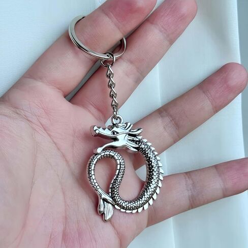 Stainless steel Dragon Keychain for Women Men,Dragon Charm Key Chain Accessories Gifts For Car Key Ring,Backpacks,Hand Bag in Saudi Arabia