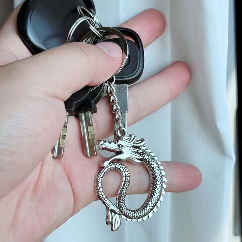 Stainless steel Dragon Keychain for Women Men,Dragon Charm Key Chain Accessories Gifts For Car Key Ring,Backpacks,Hand Bag in Saudi Arabia