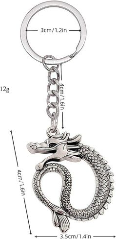Stainless steel Dragon Keychain for Women Men,Dragon Charm Key Chain Accessories Gifts For Car Key Ring,Backpacks,Hand Bag in Saudi Arabia