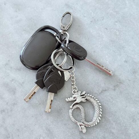 Stainless steel Dragon Keychain for Women Men,Dragon Charm Key Chain Accessories Gifts For Car Key Ring,Backpacks,Hand Bag in Saudi Arabia