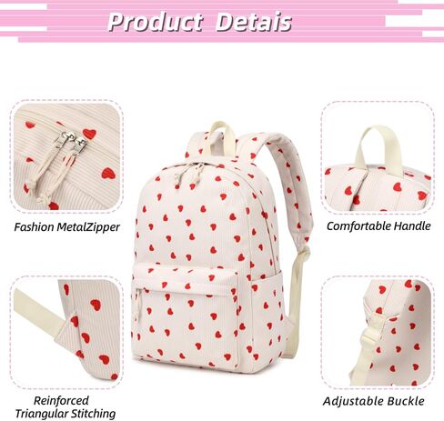 MSKYWU Teenage Girls Backpack High School College Bookbag Corduroy Laptop Bag Casual Travel Daypack - Beige in Saudi Arabia