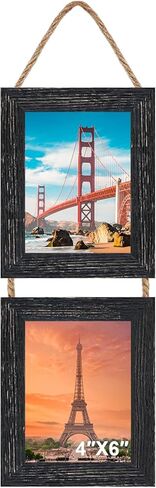 Rexllon 5x7 Wall Hanging Picture Frames Collage with 2 Opening Brown Frames in Saudi Arabia