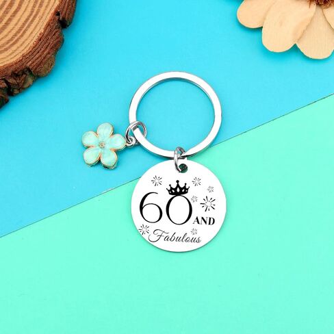 60th Birthday Keychain 60th Gifts for Women Men 60 Year Old Birthday Presents for Mom Dad Grandparent Coworker Boss Keyring Turning 60 Gifts for Women Men in Saudi Arabia