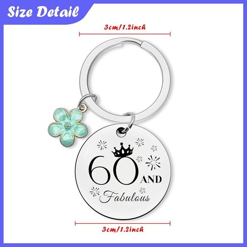 60th Birthday Keychain 60th Gifts for Women Men 60 Year Old Birthday Presents for Mom Dad Grandparent Coworker Boss Keyring Turning 60 Gifts for Women Men in Saudi Arabia