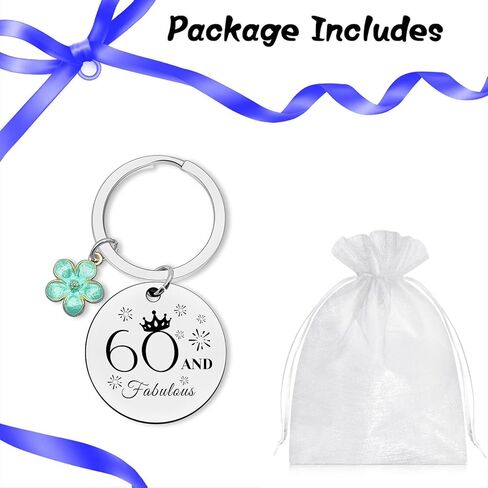 60th Birthday Keychain 60th Gifts for Women Men 60 Year Old Birthday Presents for Mom Dad Grandparent Coworker Boss Keyring Turning 60 Gifts for Women Men in Saudi Arabia