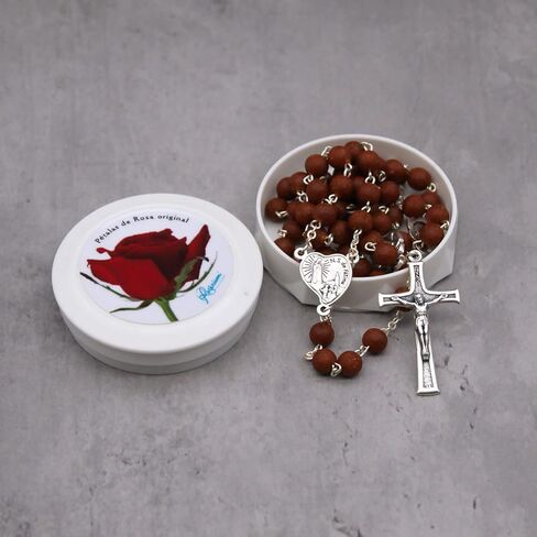 Rosarium Industria de Artigos Religiosos Catholic Handmade Scented Our Lady of Fatima Rose Petal Rosary Beads for Woman Made in Portugal in Saudi Arabia