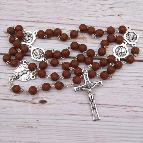 Rosarium Industria de Artigos Religiosos Catholic Handmade Scented Our Lady of Fatima Rose Petal Rosary Beads for Woman Made in Portugal in Saudi Arabia