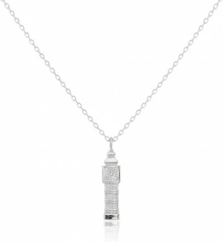 Envy Essence 18K Gold Plated Big Ben Clock Tower Pendant Necklace – Landmark Inspired Jewelry for Women – Trendy Fashion Accessory and Stylish Gift for Birthdays and Special Occasions in Saudi Arabia