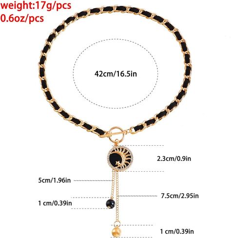 PLOUTOS Black Leather Woven Chain Choker Necklace For Women With Gold Toggle Hanging Enamel Star Pendant Featuring Delicate Drop Charms Fashion Jewelry in Saudi Arabia