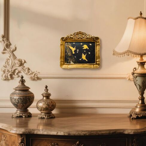 YULINKLIN 5x7 Vintage Picture Frame, Antique Bronze Gold Ornate Carved Horizontal Landscape Frame with Glass Front, Tabletop & Wall Hanging Retro Home Decor Photo Gallery Art in Saudi Arabia