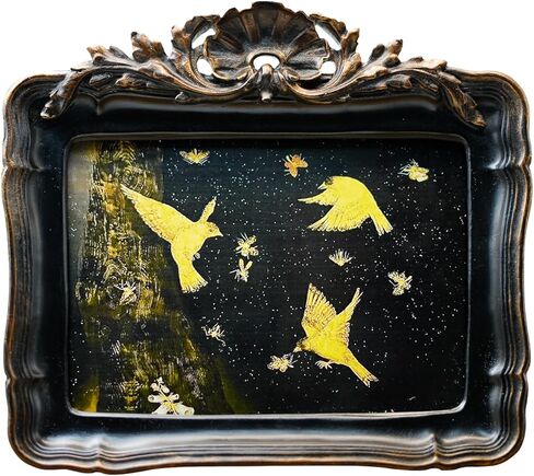 YULINKLIN 5x7 Vintage Picture Frame, Antique Bronze Gold Ornate Carved Horizontal Landscape Frame with Glass Front, Tabletop & Wall Hanging Retro Home Decor Photo Gallery Art in Saudi Arabia