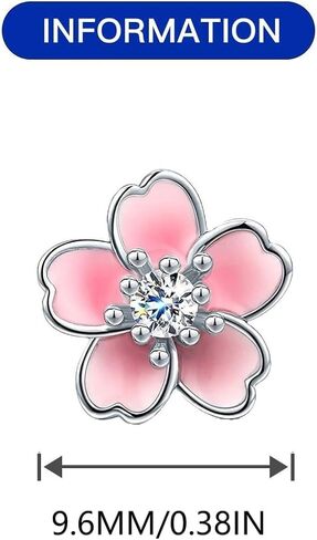 HONGRUI 925 Sterling Silver Pink Cherry Blossom Stud Earrings for Teenage Sakura Flower Hypoallergenic Flatback Earrings For Women Jewelry Gifts in Saudi Arabia
