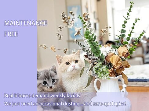 AMOHing 10 Pcs Artificial Babys Breath and Eucalyptus Leaves Stems, Fake Greenery Stems for Bouquet Accessories, Floral Arrangement Greenery Decoration, Faux Flowers for Vase in Saudi Arabia