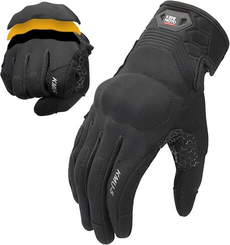 قفازات الدراجات النارية Kemimoto للرجال الذين يعانون من قشرة رغوة PU مدمجة ، وشاشة تعمل باللمس المضاد للانزلاق للدراجات لركوب الدراجات النارية ، والسباق ، وركوب الدراجات ، و ATV ، و UTV ، وموتوكروس ، والتخييم ، والمشي لمسافات طويلة in Kuwait