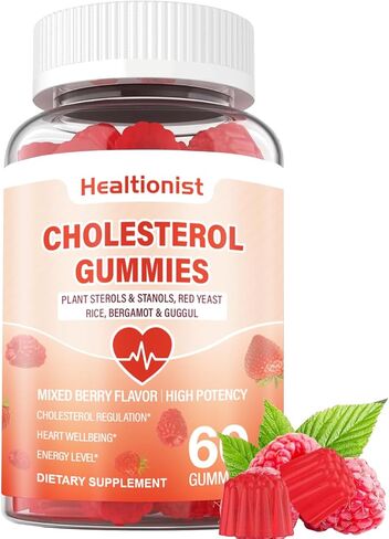 Healtionist 2 عبوة من مكملات الكوليسترول مع 2000 ملغ من ستيرول النبات والستانول، والبرغموت الحمضي، وأرز الخميرة الحمراء، وخفض نكهة التوت المختلطة، 120 قطعة in Kuwait
