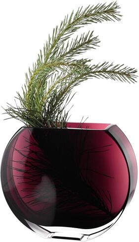 Glass - Vase - Amethyst - Round - 7.25" Long - Heavy Durable - Made in Europe - by Barski in Saudi Arabia
