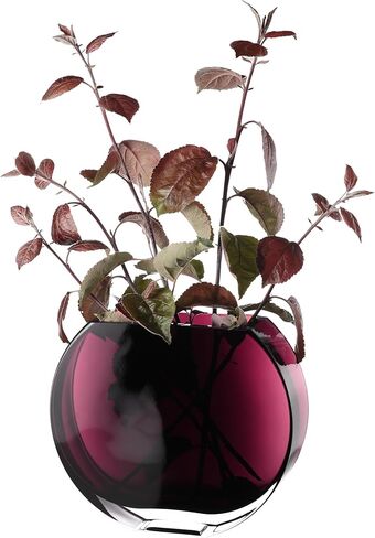 Glass - Vase - Amethyst - Round - 7.25" Long - Heavy Durable - Made in Europe - by Barski in Saudi Arabia