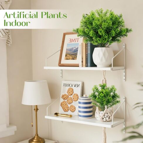 RAINFLOW 4PCS Outdoor Faux Plants Small Artificial Plants Indoor Pine Artificial Greenery for Centerpieces Vase Small Fake Plant Christmas Decorations Outdoor Decorations for Home Decor 12.2IN in Saudi Arabia
