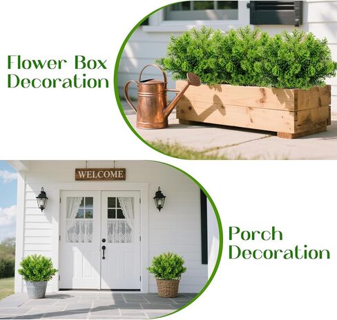 RAINFLOW 4PCS Outdoor Faux Plants Small Artificial Plants Indoor Pine Artificial Greenery for Centerpieces Vase Small Fake Plant Christmas Decorations Outdoor Decorations for Home Decor 12.2IN in Saudi Arabia