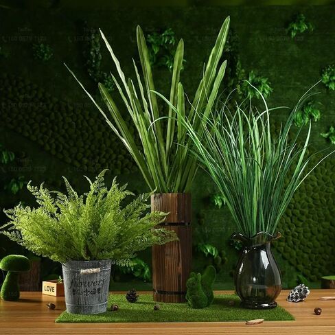 Artificial Seedlings Stems Faux Greenery Branches Decor Artificial Green Leaves for Wedding Flowers Bouquet Home Decorations in Saudi Arabia