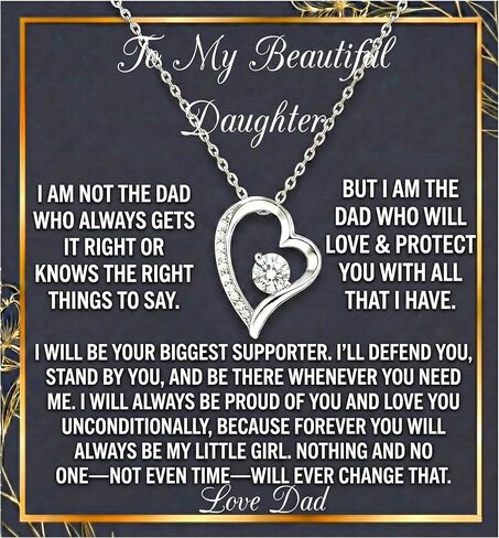 Onepurposegifts To My Daughter Gifts, Gifts for Daughter, Father Daughter Gifts, Gifts For Daughter From Dad, Daughter Necklaces, Daughter Necklace From Dad in Saudi Arabia