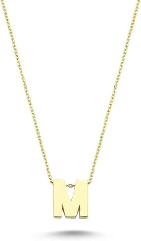 Wish Carat 14k Solid Gold Initial Necklace for Women - Dainty Charm Pendant Letter Necklace Jewelry for Women | 18'' in Saudi Arabia