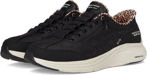 حذاء نسائي من Skechers مصنوع من إسفنج محيطي ملائم ومريح بدون استخدام اليدين، حذاء Leopard Dream in Saudi Arabia