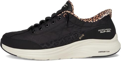 حذاء نسائي من Skechers مصنوع من إسفنج محيطي ملائم ومريح بدون استخدام اليدين، حذاء Leopard Dream in Saudi Arabia