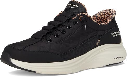حذاء نسائي من Skechers مصنوع من إسفنج محيطي ملائم ومريح بدون استخدام اليدين، حذاء Leopard Dream in Saudi Arabia