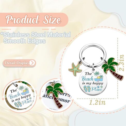WIRNGF Beach Keychain Travel Gifts for Women Men Beach Vacation Ocean Themed Gifts Birthday Gift for Beaches Lover Starfish Accessories - The Beach Is My Happy Place in Saudi Arabia
